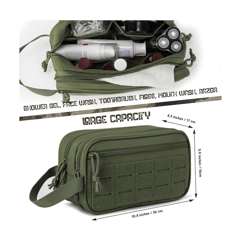 بگ لوازم بهداشتی تاکتیکی QT&QY Tactical Toiletry Bag For Men Hygiene Bag EDC Military Tool Molle Pouches Small Dopp Kit Mens Shaving Kit Travel shower Bags