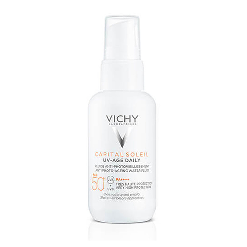 فلوئيد ضدآفتاب SPF 50 ویشی مدل VICHY SPF 50 capital soleil UV-AGE DAILY fluid