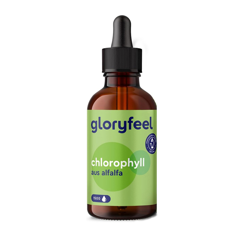 کلروفیل لیکوئید الفا الفا گلری فیل Chlorophyll Drops Liquid from Pure Alfalfa	Gloryfeel