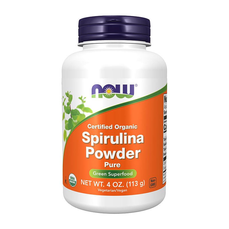 پیور اسپیرولینا ارگانیک ناو Now Spirulina, Organic Powder 