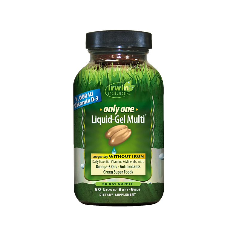 مولتی ویتامین بدون اهن اونلی وان لیکوید ژل اروین نچرالز Irwin Naturals Only One Liquid-Gel Multi Without Iron