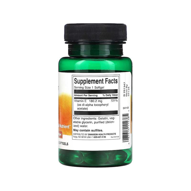 ویتامین ای سوانسون SWANSON Vitamin E 400IU 