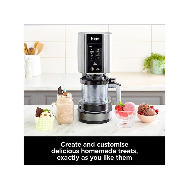 بستنی ساز و دسرساز نینجا Ninja CREAMi Ice Cream & Frozen Dessert Maker [NC300UK] 7 Programs, Black/Silver