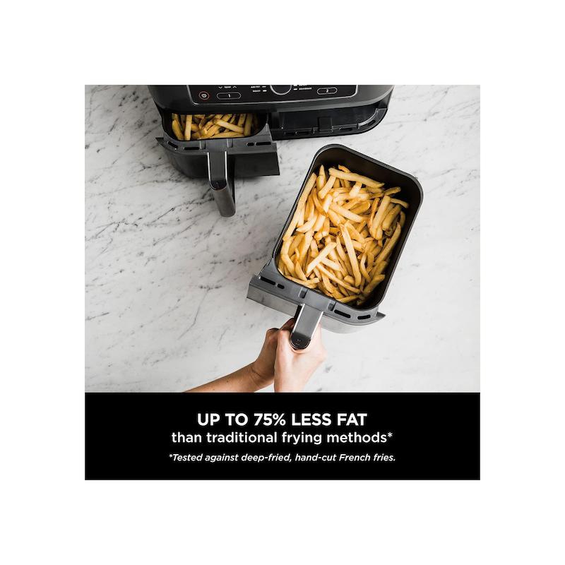  سرخ کن نینجا مدل AF300 دوقلو قابلیت چندکاره Ninja Foodi Dual Zone Air Fryer 2 Drawers, 6 Cooking Functions, 7.6L, Black, AF300ME