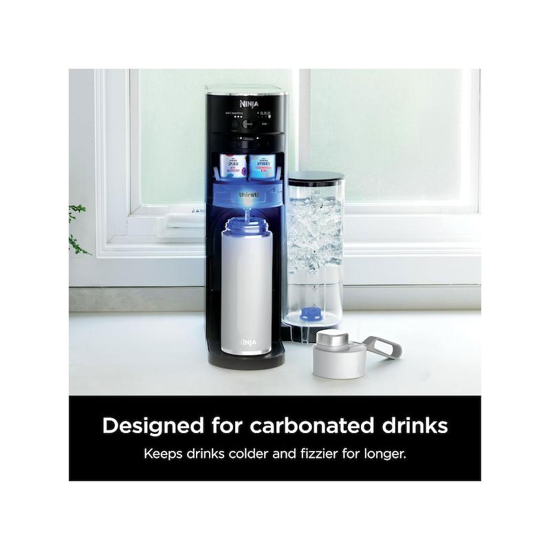 ماگ مسافرتی نینجا مدل Ninja DW2401BL Thirsti Travel Water Bottle, For Carbonated Sparkling Drinks, Colder and Fizzier Longer, Leak Proof