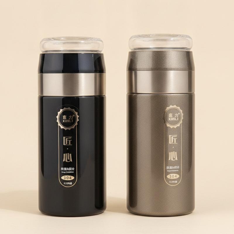 فلاسک دمنوش‌ساز استیل شین‌لی مدل Vacuum Cup دوجداره ۳۰۰ میلی‌لیتر
