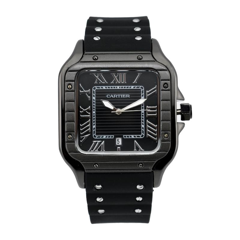 ساعت مچی مردانه کارتیه مدل سانتوس صفحه مشکی