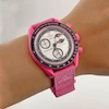 ساعت مچی امگا سواچ - Omega X Swatch mission to the moon pink