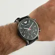 ساعت مچی مردانه امپریو آرمانی بند چرم مشکی | Emporio Armani Chronograph