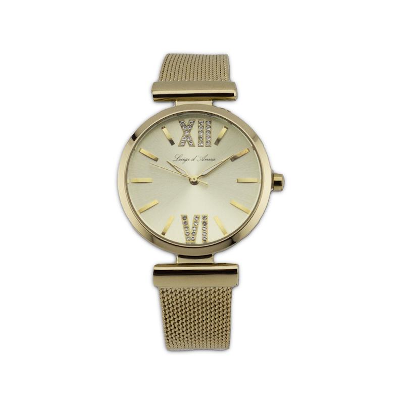 ساعت مچی زنانه لوییجی د آنا بند حصیری طلایی