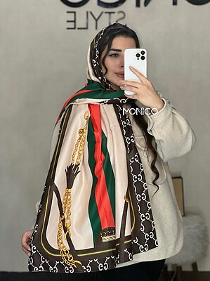 شال موهر دورو GUCCI سبز قرمز کد18699