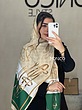 شال ابریشم GUCCI کرم سبز کد2190