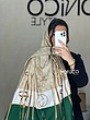 شال ابریشم GUCCI کرم سبز کد2190