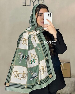 شال نخی HERMES سبز کد2410