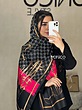 شال ابریشم GUCCI مشکی سرخابی کد2457