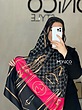 شال ابریشم GUCCI مشکی سرخابی کد2457