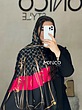 شال ابریشم GUCCI مشکی سرخابی کد2457