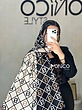 شال ابریشم FENDI مشکی کرم کد2855