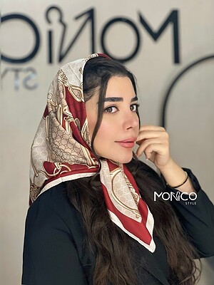 مینی اسکارف ابریشم گوچی زرشکی کد3022