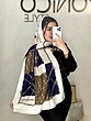 شال ابریشم FENDI سرمه ای کد4064