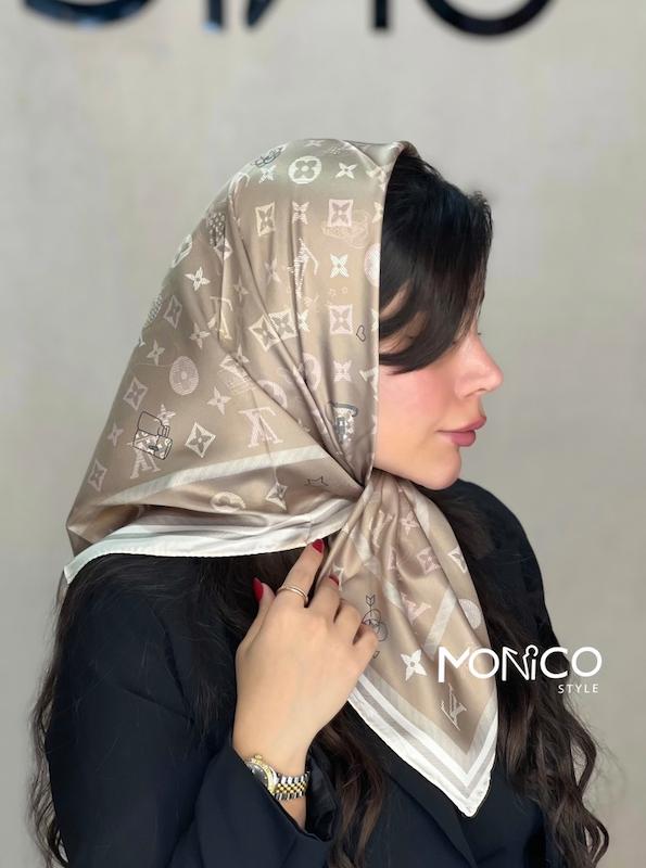 مینی اسکارف ابریشم LV کرم کد5010