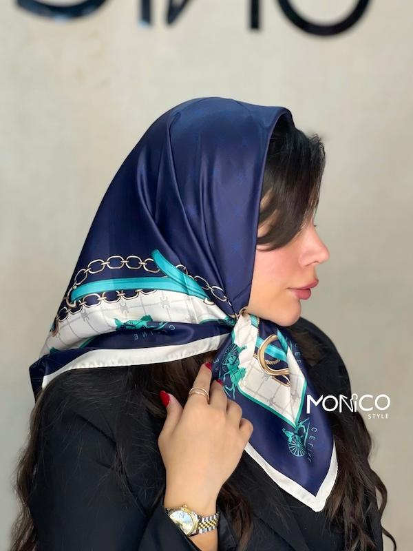 مینی اسکارف ابریشمCELINE سرمه ای کد5011