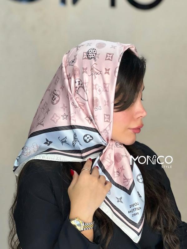 مینی اسکارف ابریشمLV صورتی کد۵۰۲۱