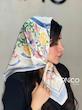 مینی اسکارف ابریشم گل آبی کد4052