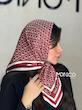 مینی اسکارف ابریشم CK زرشکی کد3040
