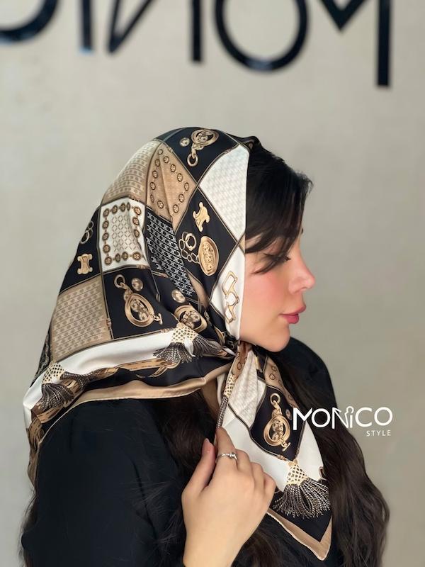 مینی اسکارف CELINE مشکی کرم کد4041