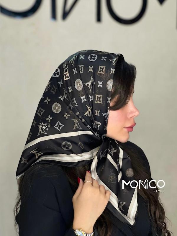 مینی اسکارف ابریشم LV مشکی کد5030