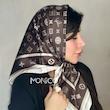 مینی اسکارف ابریشمLVقهوه ای کد5042