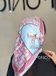 مینی اسکارف ابریشمHERMESآبی صورتی کد5042