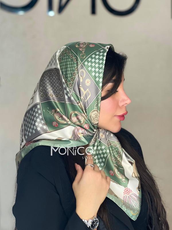 مینی اسکارف ابریشمCELINEسبز ماچا کد5058