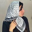 مینی اسکارف ابریشمLV لوگو طوسی کد5084