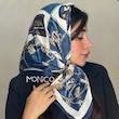 مینی اسکارف ابریشمCARTIERآبی کد5087