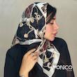 مینی اسکارف ابریشمCARTIERمشکی قرمز کد6022