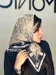 مینی اسکارف ابریشمLV لوگو کرم کد6050
