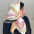 مینی اسکارف ابریشم گل پیچ صورتی کد6070