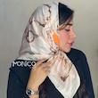 مینی اسکارف ابریشم کرم نارنجی کد6081