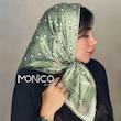 مینی اسکارف ابریشمLVسبز لوگو کد6082
