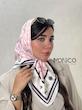 مینی اسکارف حریر ابریشمLVصورتی کد7015