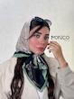 مینی اسکارف حریر ابریشم حاشیه پاپیون سبز کد7018