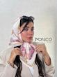 مینی اسکارف حریرابریشم گل پیچ صورتی کد7019