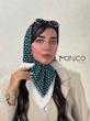 مینی اسکارف حریر ابریشم خال خالی سبز کد7029