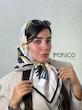مینی اسکارف حریرابریشم پاپیون طوسی خاکی کد7030