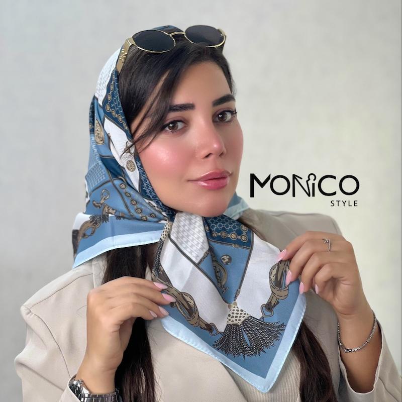 مینی اسکارف حریرابریشمCELINE آبی کد7035