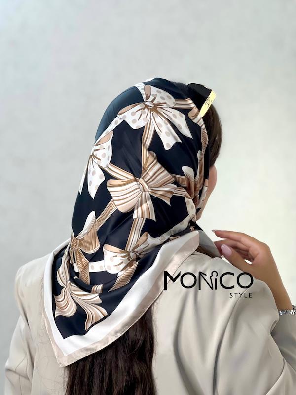 مینی اسکارف حریرابریشم پاپیون مشکی کد7040