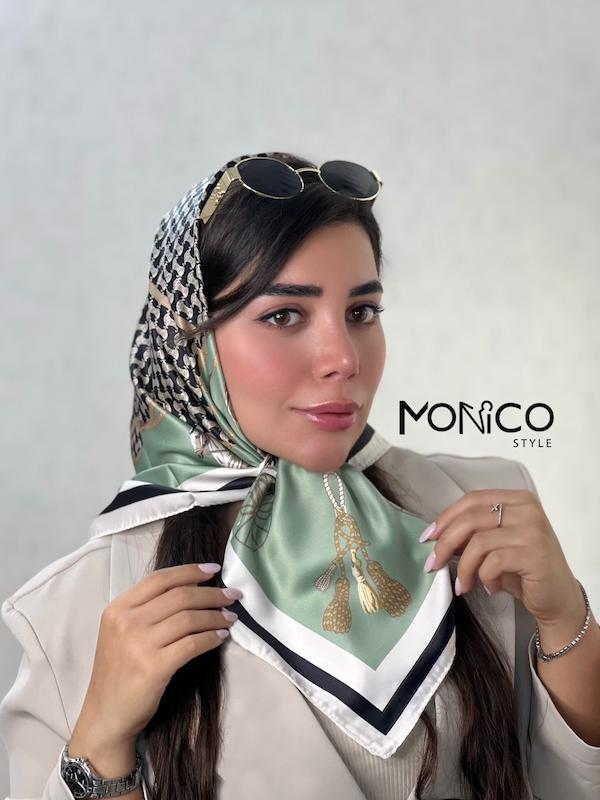 مینی اسکارف حریرابریشمHERMESسبز کد7046
