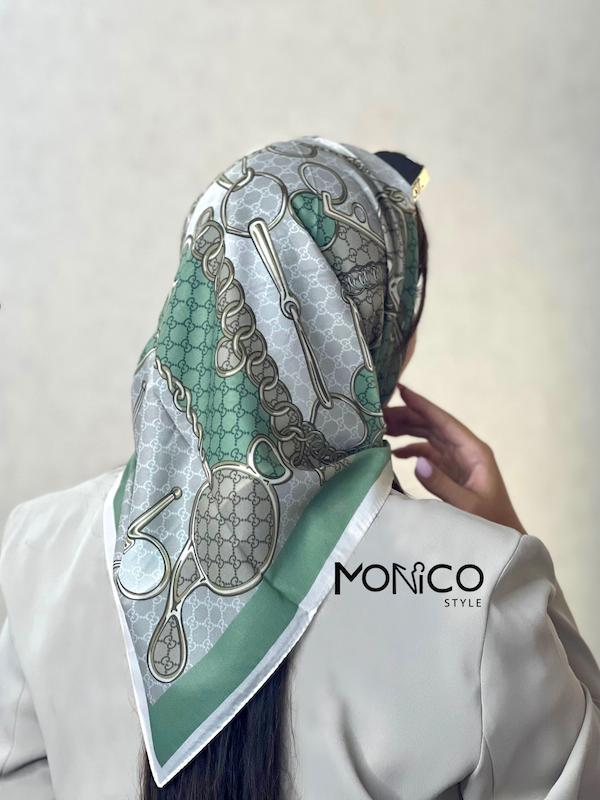 مینی اسکارف حریرابریشمGUCCI سبز کد7058